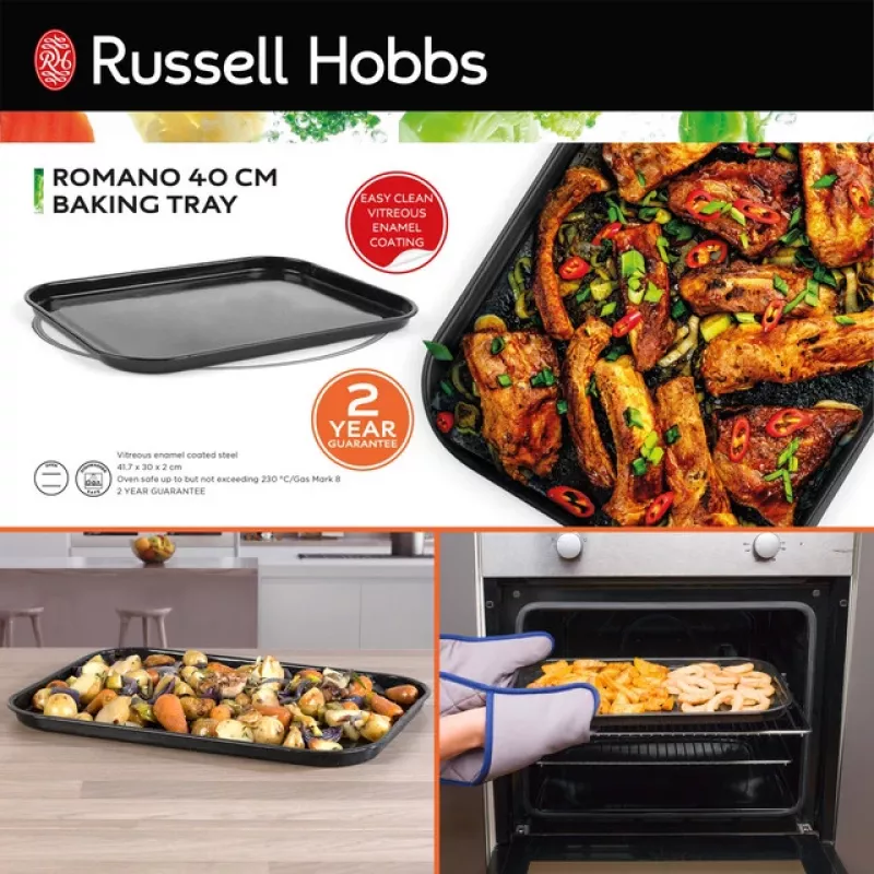 Russell Hobbs CW114411EU7 Bandeja de horno 40cm - acero al carbono, antiadherente, apta para lavavajillas
