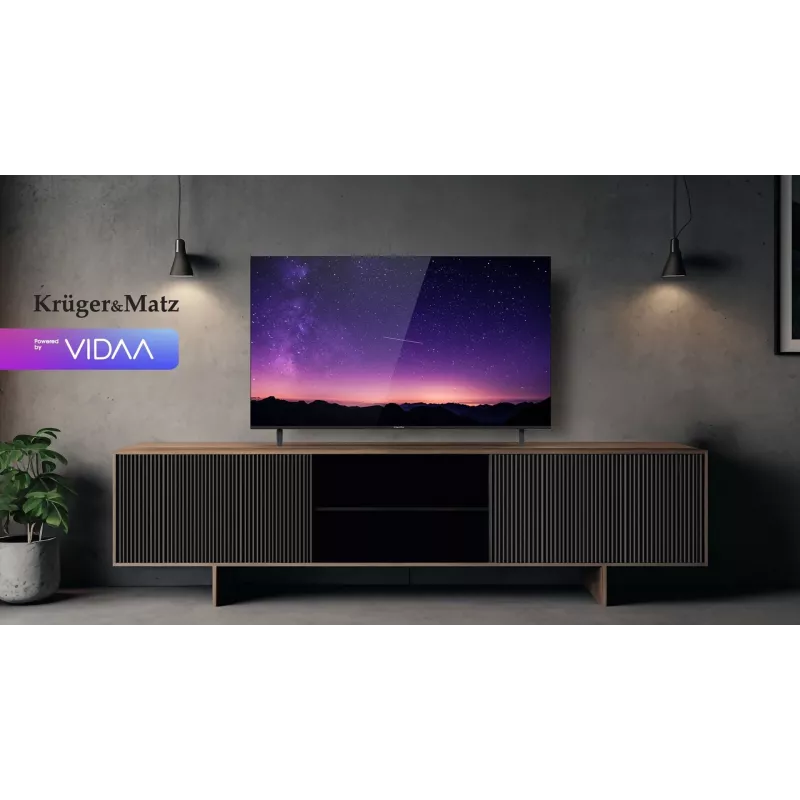 Kruger & Matz KM0255UHD-V3 Smart TV 4K UHD de 139 cm (55"), Wi-Fi, DVB-T2/S2, H.265 HEVC, negro