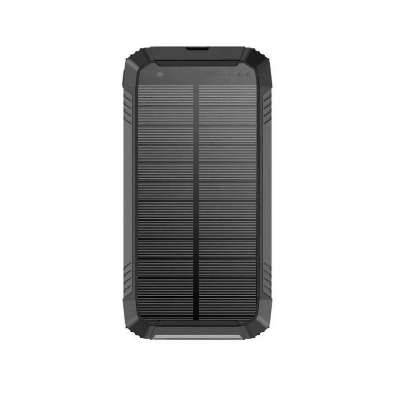 PowerNeed S20000Q Batería externa solar de exterior 20000mAh con carga inalámbrica, QC3.0 y PD 20W, negra
