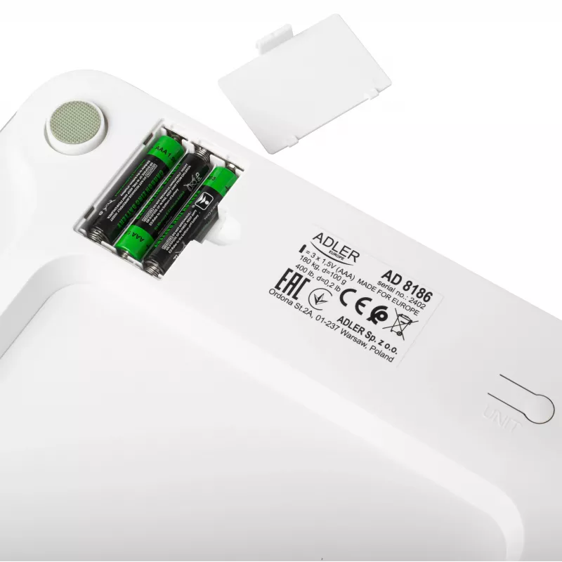 Adler AD 8186w báscula de baño electrónica inteligente, blanca