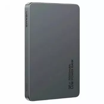 USAMS Batería externa 5000mAh 20W PD MagSafe inalámbrica gris