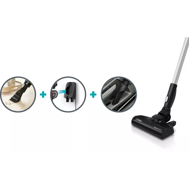 Bosch Unlimited Serie 6 BCS611P4A Aspirador de escoba a batería, 0,3 L, negro, 2,5 Ah