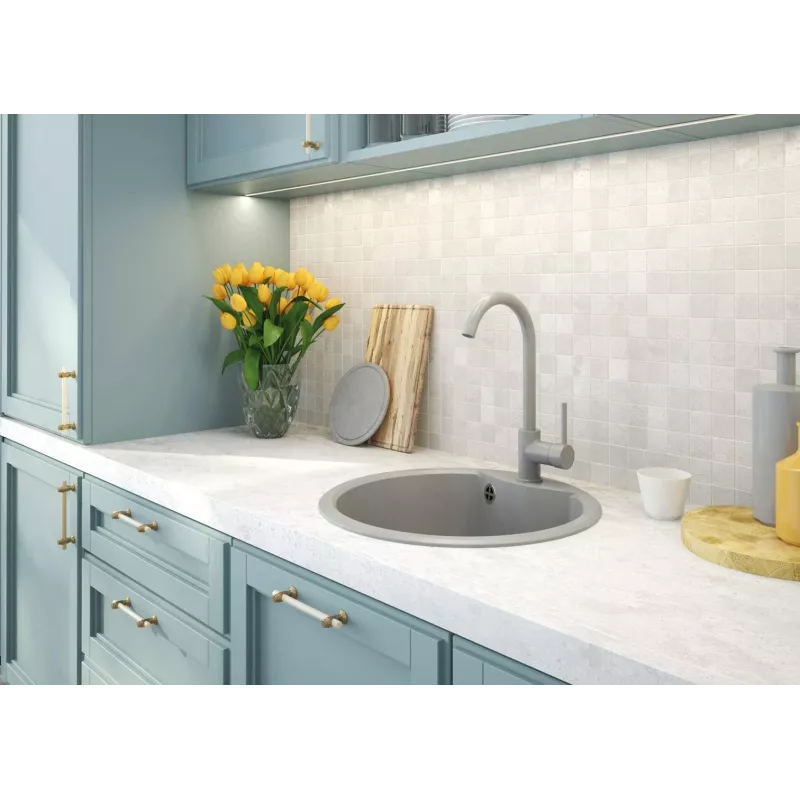 DEANTE Grifo de cocina gris grafito monomando latón caño en U orientable