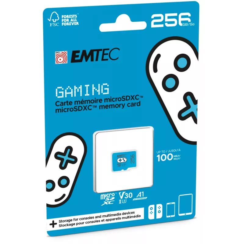 EMTEC Tarjeta de memoria microSDXC Gaming 256 GB UHS-I U3 V30 A1