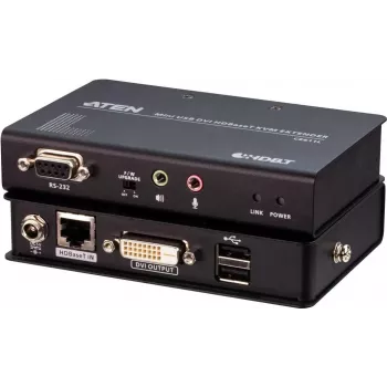 ATEN CE611 Extensor KVM DVI HDBaseT Mini USB - Emisor y receptor - Hasta 100 m
