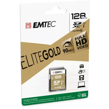 Emtec Tarjeta de memoria SDXC 128GB Class10 Gold+ UHS-I U1