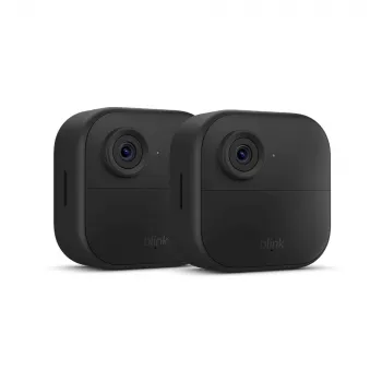 Amazon Blink Outdoor 4 Sistema de cámara de seguridad inalámbrica inteligente (2 cámaras + Sync Module Core) - 1080p HD, visión nocturna por infrarrojos, audio bidireccional, resistente a la intemperie, negro