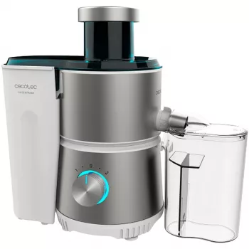 Cecotec Juice&Fresh 400 Titan White Exprimidor centrífugo, 400 W, 2 velocidades, filtro de acero inoxidable, recipiente de pulpa 1,2 L, blanco