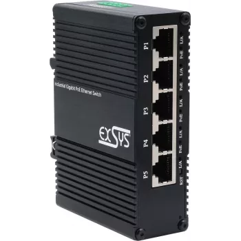EXSYS EX-62030MPOE switch industrial gestionable web de 5 puertos Gigabit PoE+