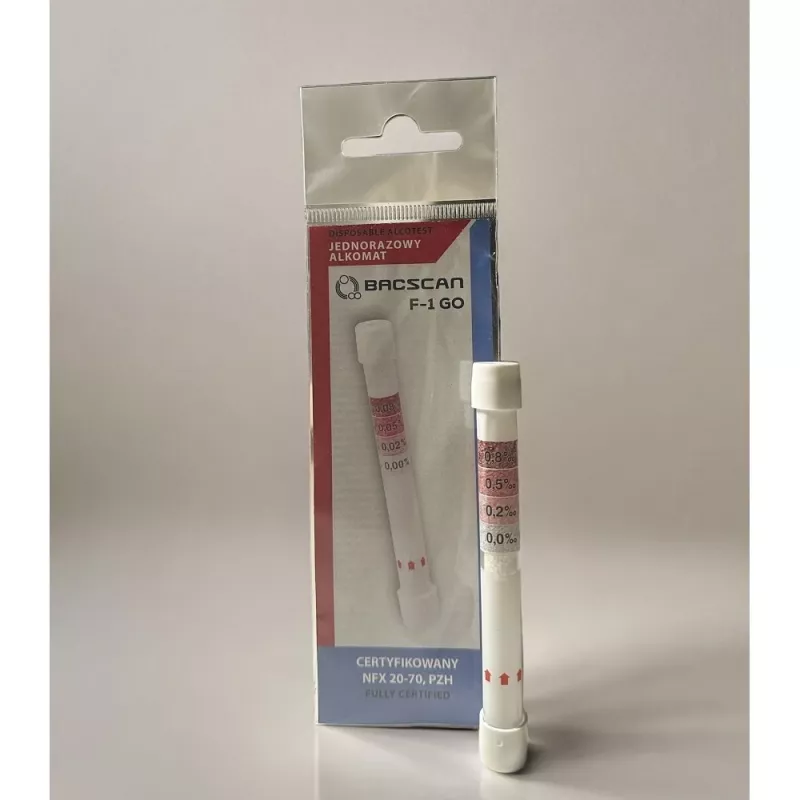 BACscan F-1 GO alcoholímetro químico desechable