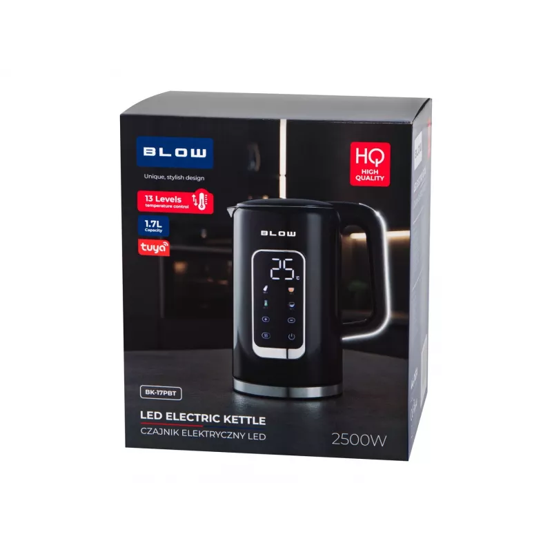 BLOW BK-17PBT hervidor de agua Smart Wi-Fi con pantalla digital, 2500W, 1,7L, negro