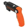 Black & Decker BDCSFL20C-QW 3,6V Destornillador con batería y linterna, negro/naranja
