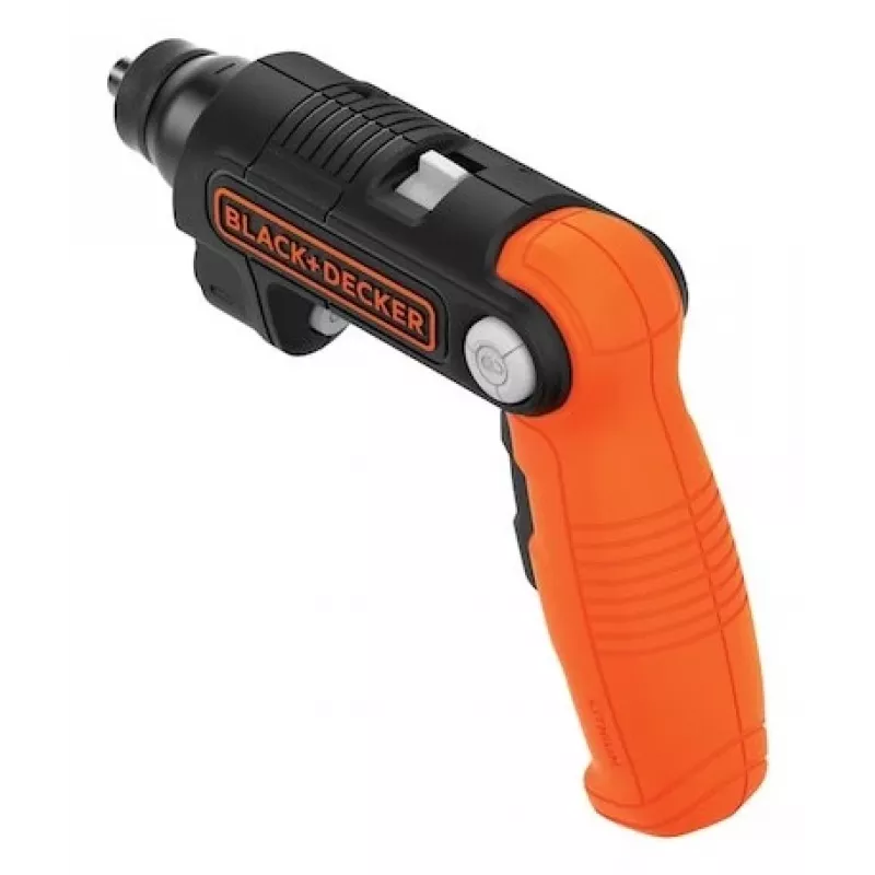 Black & Decker BDCSFL20C-QW 3,6V Destornillador con batería y linterna, negro/naranja
