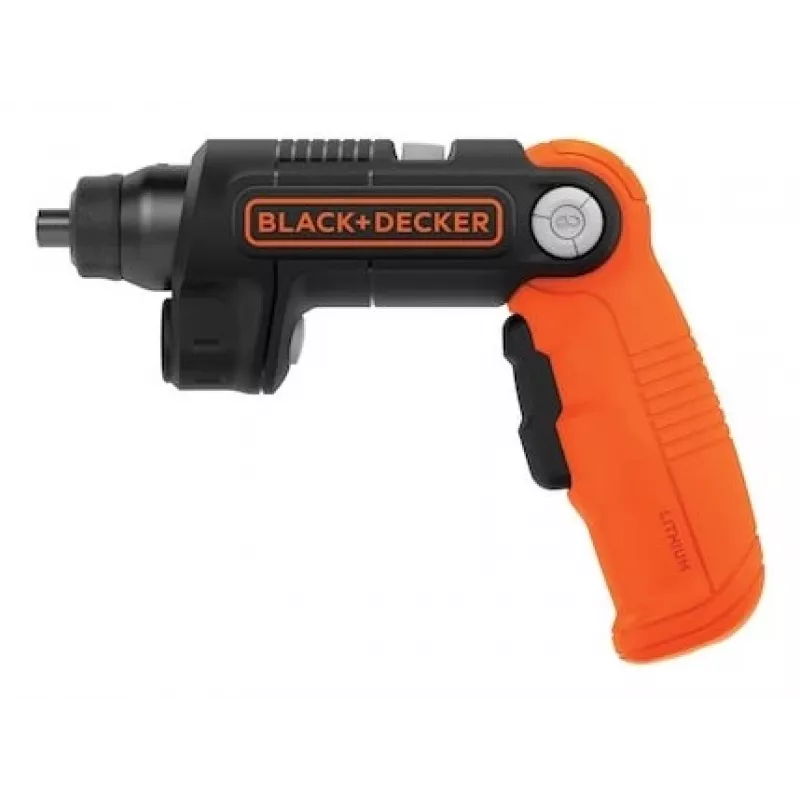 Black & Decker BDCSFL20C-QW 3,6V Destornillador con batería y linterna, negro/naranja