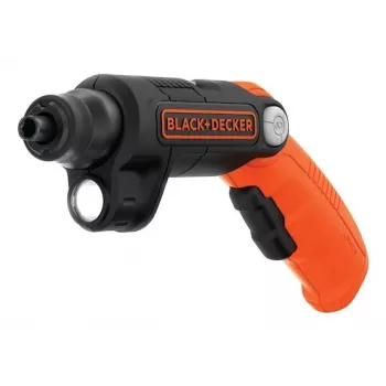 Black & Decker BDCSFL20C-QW 3,6V Destornillador con batería y linterna, negro/naranja