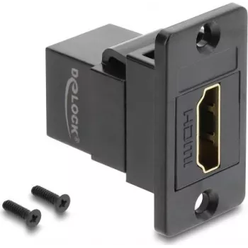 Delock Acoplador HDMI hembra a hembra para montaje en panel 4K Negro (91194)