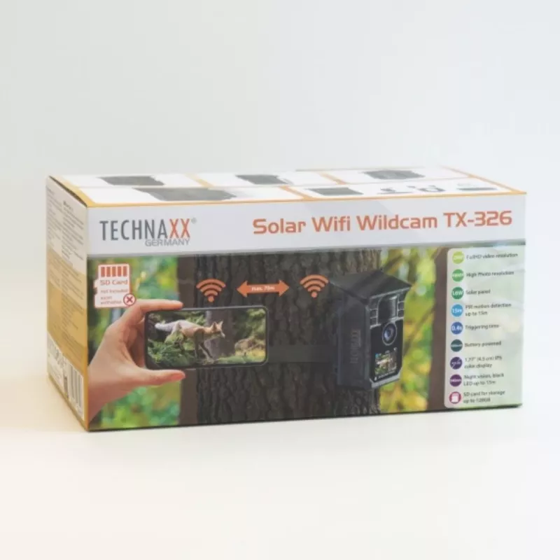 Technaxx Wildcam TX-326 Cámara de caza Solar Wi-Fi 48MP Full HD 1080p Visión nocturna