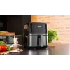 Cecotec Cecofry Full InoxBlack 5500 Pro Freidora de aire, 1700 W, 5,5 L, Negro/Acero inoxidable