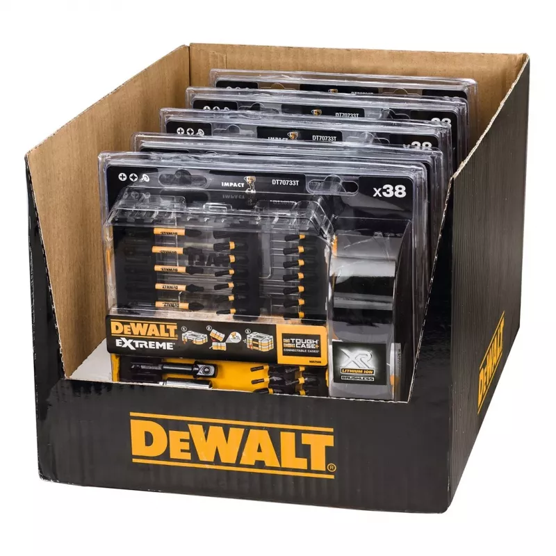 Set de 38 puntas de destornillador DEWALT DT70733T-QZ con portapuntas magnético