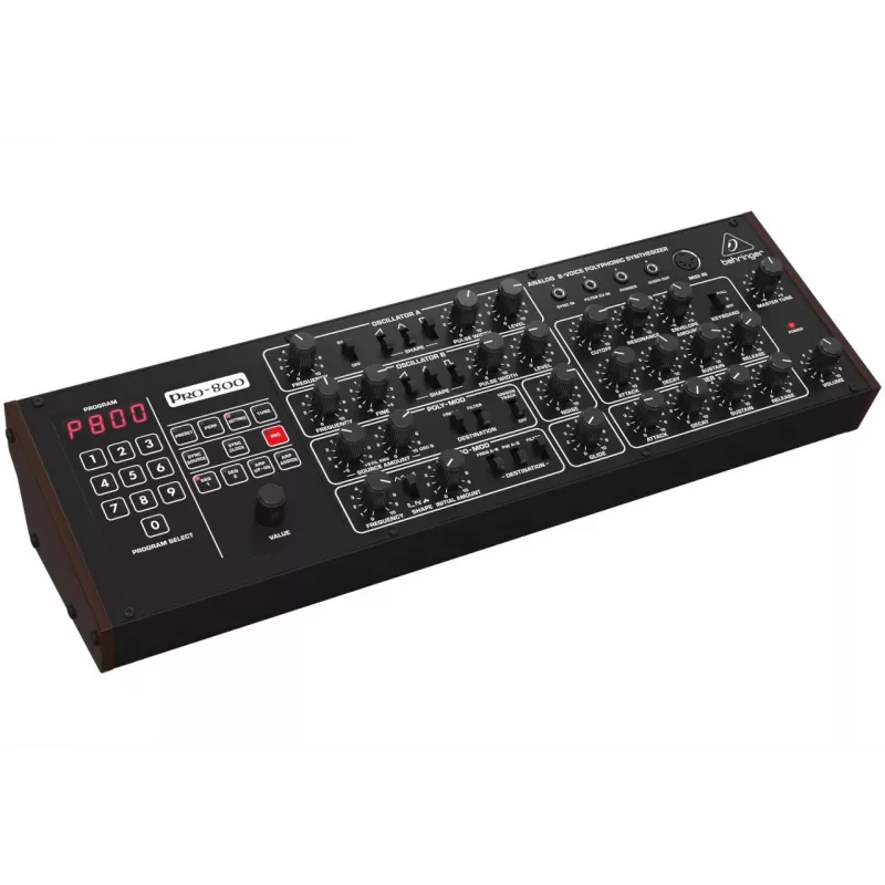 Sintetizador analógico Behringer PRO-800 – módulo de sobremesa de 8 voces con 16 VCO, arpegiador y Poly Chain