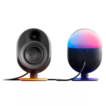 Sistema de altavoces SteelSeries Arena 9 5.1 canales con subwoofer inalámbrico, Bluetooth 5.0, iluminación RGB, negro