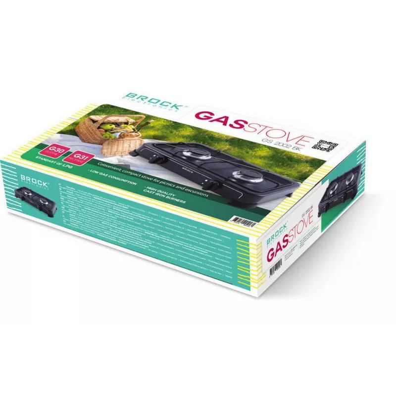 Brock GS 2002 BK hornillo de gas portátil - negro
