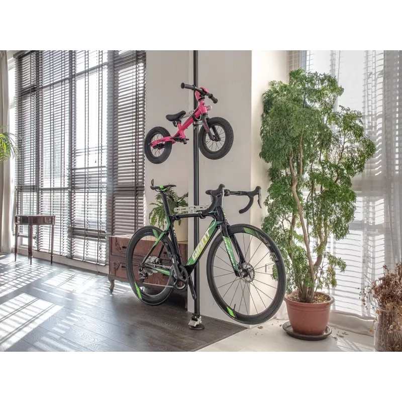 Topeak Dual-Touch soporte de bicicleta de suelo a techo para 2 bicicletas, negro/plata