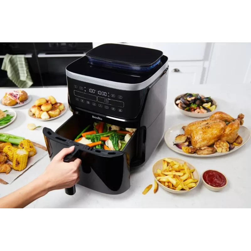Breville VDF133X freidora de aire sin aceite, 7L, 1700W, negro/plata
