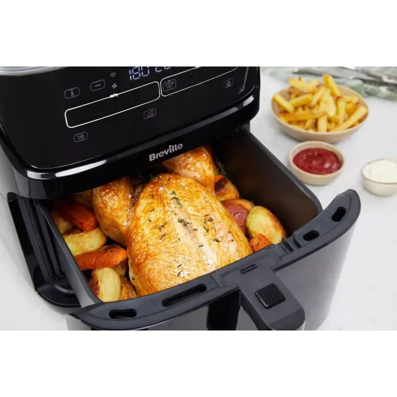 Breville VDF133X freidora de aire sin aceite, 7L, 1700W, negro/plata