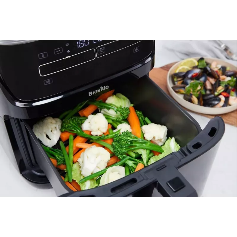 Breville VDF133X freidora de aire sin aceite, 7L, 1700W, negro/plata