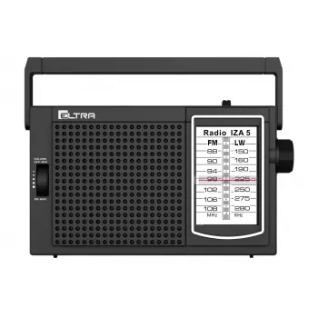 ELTRA Radio IZA-5 negro radio FM portátil con bandas AM LW, entrada AUX, funcionamiento con pilas/red