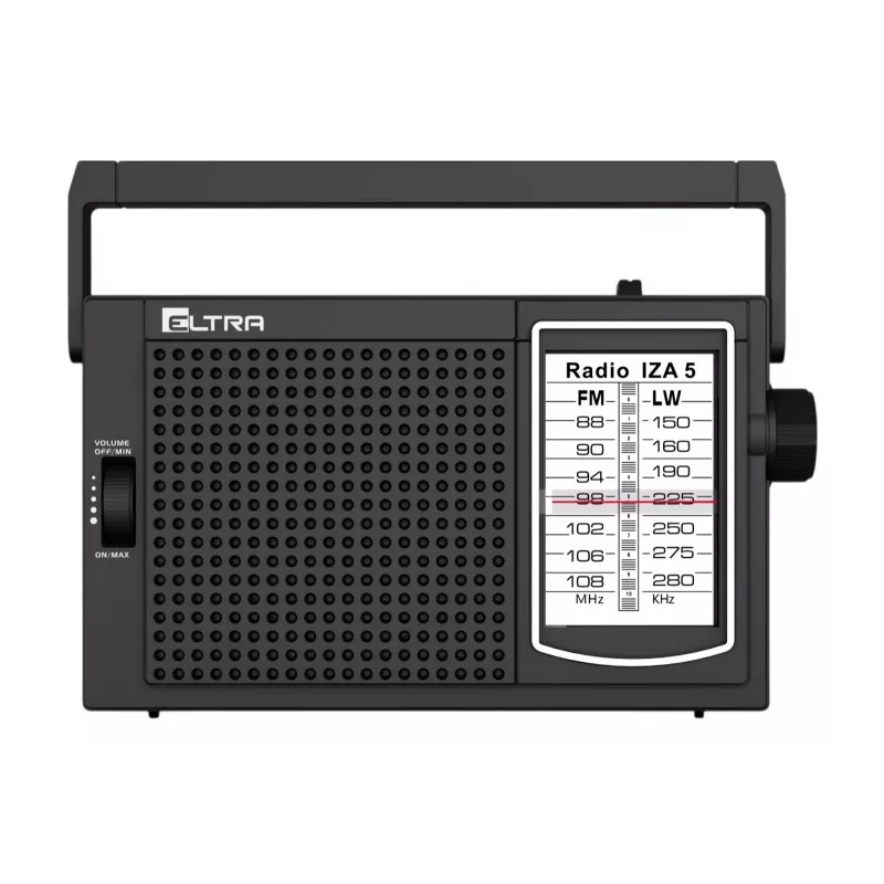 ELTRA Radio IZA-5 negro radio FM portátil con bandas AM LW, entrada AUX, funcionamiento con pilas/red