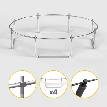 REBEL Active Trampolín PRO 8ft/244cm con red de seguridad y escalera