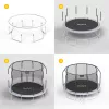 REBEL Active Trampolín PRO 8ft/244cm con red de seguridad y escalera
