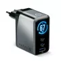 EVERACTIVE SC-670Q Cargador GaN 67W USB-C con 2x USB-C y 1x USB-A, Quick Charge 4+, PD 3.0, Negro