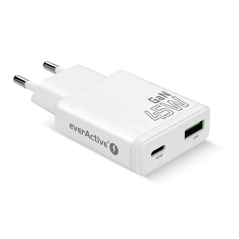 EVERACTIVE Cargador de pared GaN QC3.0 45W USB-C SC-460Q Blanco