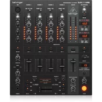 Behringer DJX900USB Mezclador DJ profesional de 5 canales con crossfader VCA sin contacto INFINIUM, efectos digitales avanzados e interfaz USB/audio