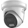 Cámara de red tipo turret fija Hikvision Pro Series 6MP AcuSense con luz estroboscópica y aviso sonoro