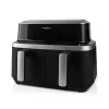 Nedis KAAF320BK freidora de aire de doble cesta, 4,2 l, 80-200 °C, temporizador de 60 min, negra