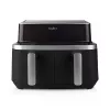 Nedis KAAF320BK freidora de aire de doble cesta, 4,2 l, 80-200 °C, temporizador de 60 min, negra