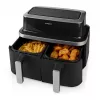 Nedis KAAF320BK freidora de aire de doble cesta, 4,2 l, 80-200 °C, temporizador de 60 min, negra