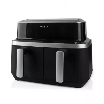 Nedis KAAF320BK Freidora de aire Dual Basket 8,4 L 2600 W pantalla táctil digital negra