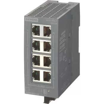 Siemens 6GK5008-0BA10-1AB2 SCALANCE XB008 Switch Ethernet industrial no gestionado, 8 puertos 10/100 Mbps, montaje en carril DIN