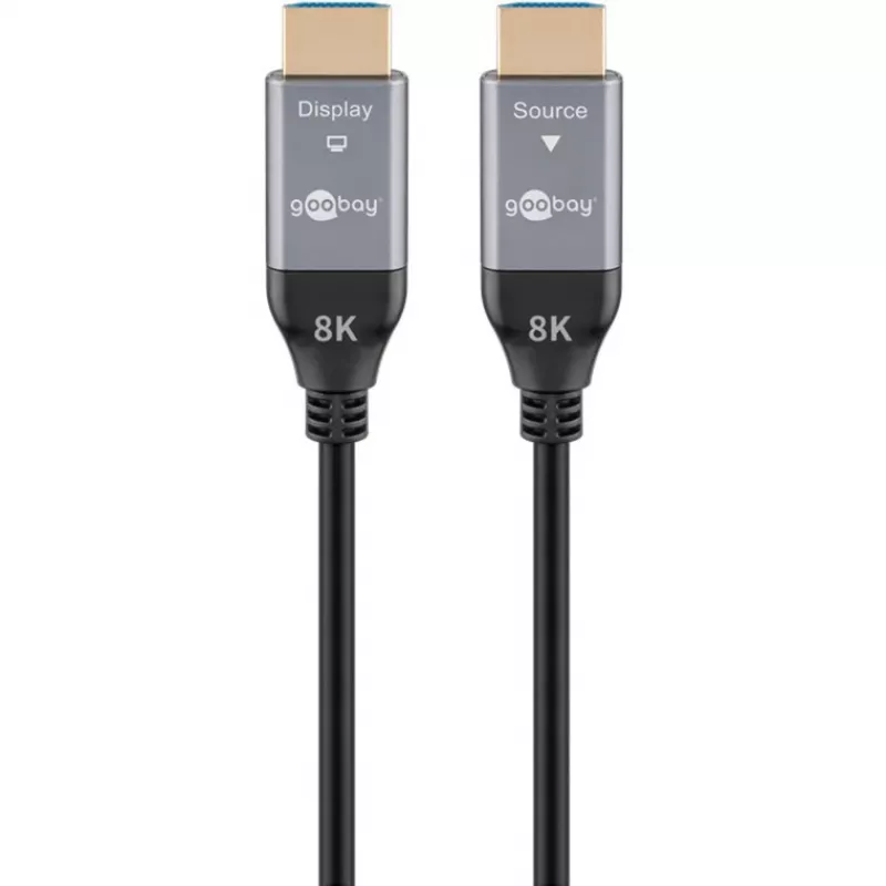 Goobay 76274 Cable HDMI óptico activo (AOC) 8K/60Hz 48 Gbit/s 10m Negro/Gris