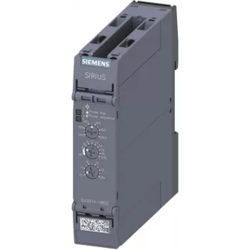 Siemens 3UG5514-1BR20 Relé de vigilancia analógico para fallo de fase, secuencia de fases, asimetría, subtensión, sobretensión, 160-690 V AC, 2 conmutadores, montaje en carril DIN