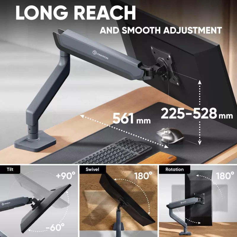 ONKRON G95-G soporte de mesa para monitores de 17-45