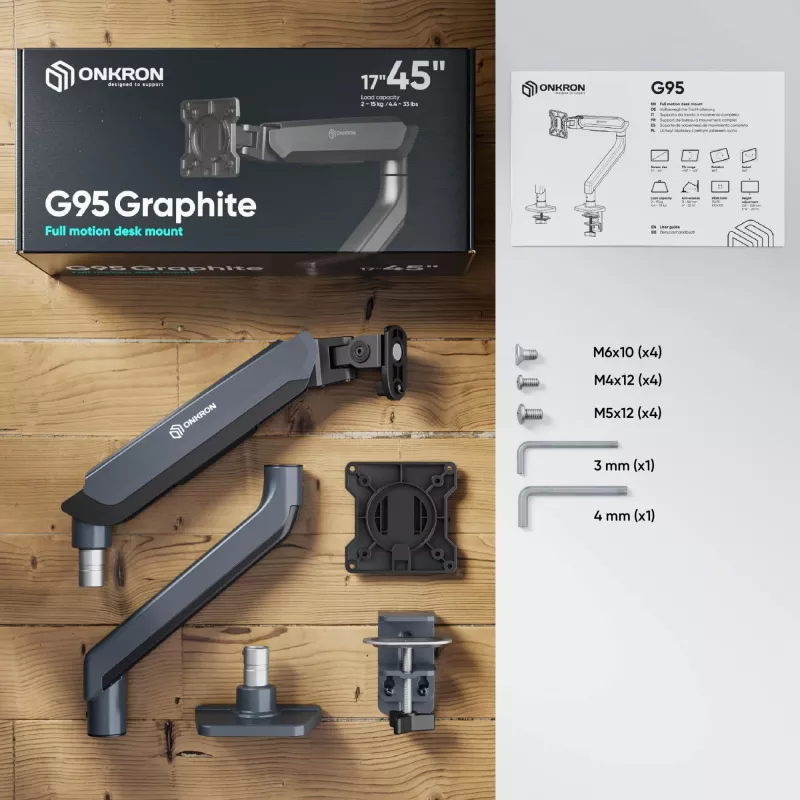 ONKRON G95-G soporte de mesa para monitores de 17-45