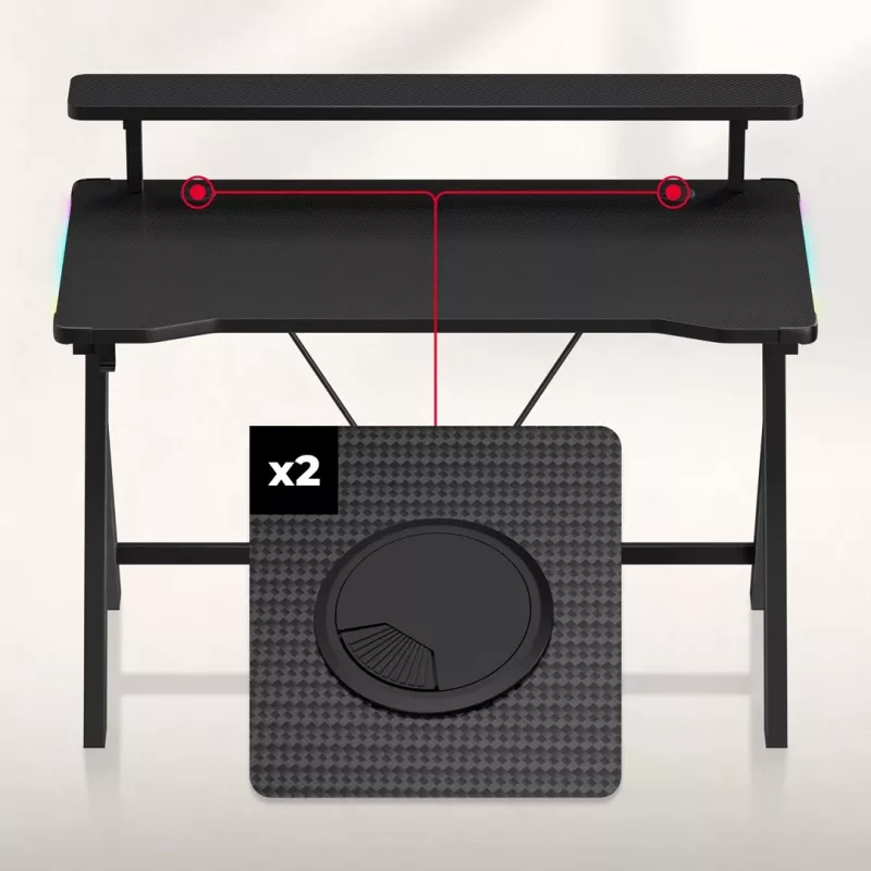 HUZARO Hero 1.9 RGB escritorio gaming negro
