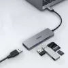 AUKEY CB-C63 hub USB-C ultra slim 4 en 1 aluminio gris espacial