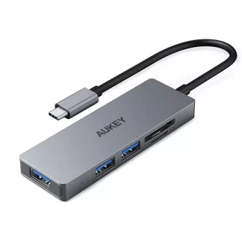 AUKEY CB-C63 hub USB-C ultra slim 4 en 1 aluminio gris espacial